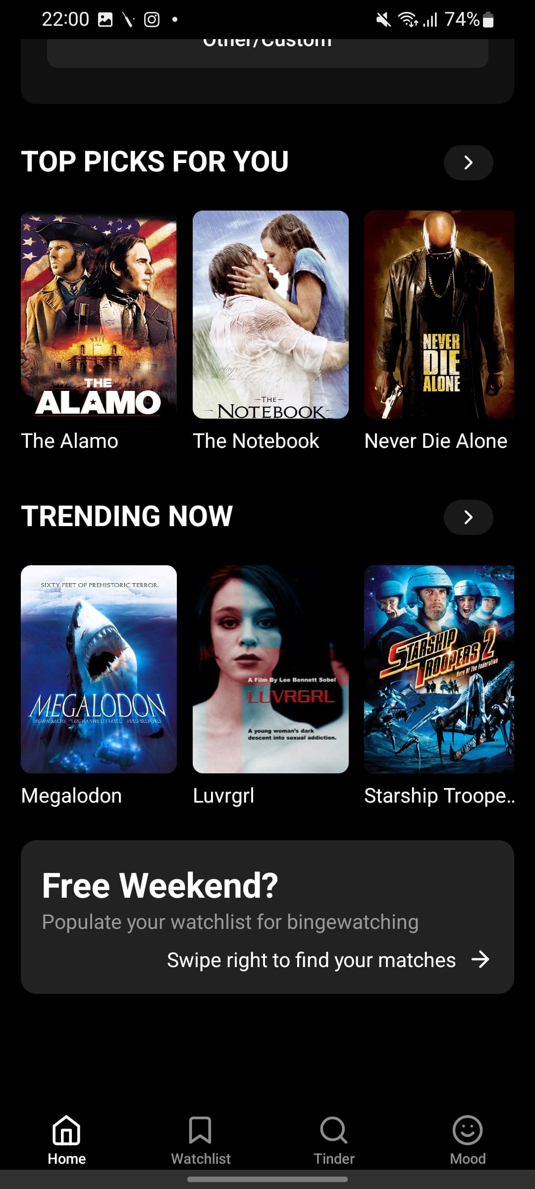 Swipe to discover
